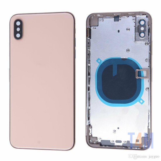 TAMPA TRASEIRA COM FRAME APPLE IPHONE XS DOURADO